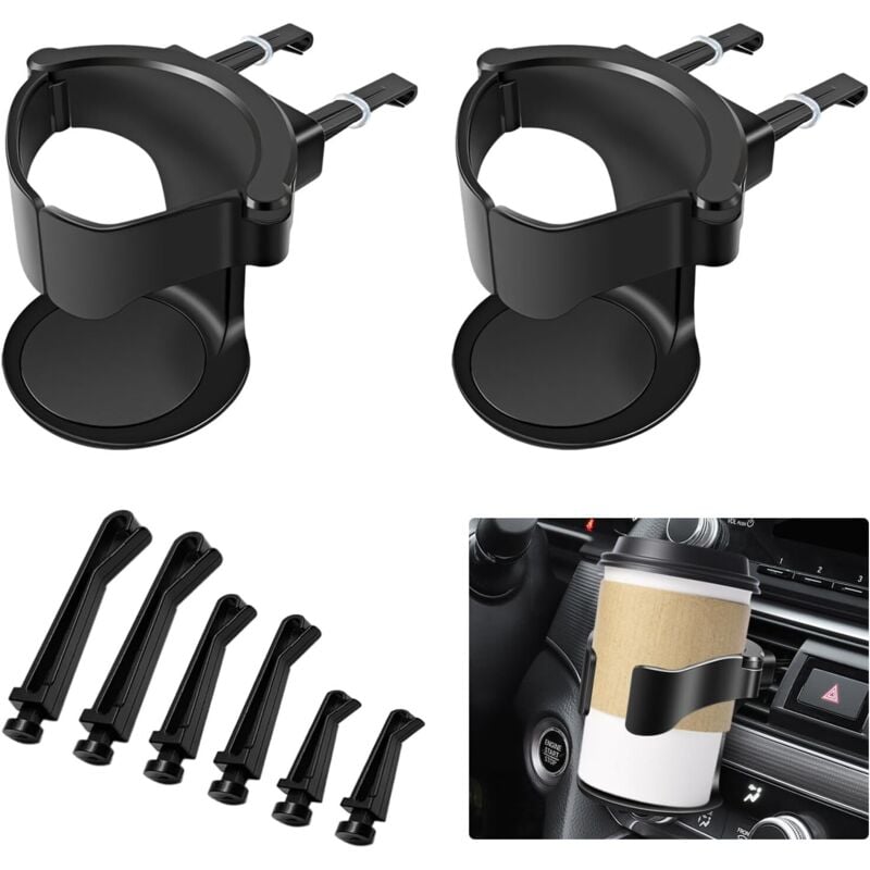 AlwaysH Car Cup Holder, 2 Pieces Car Air Vent Cup Holder, Adjustable Auto Cup Holders for Car Air Vent, 8.5cm Diameter Bottle Holder