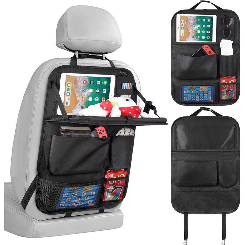 Car Organizer, Car Seat Back Protector, Waterproof Kick Mats with Dining Table, Multi-Pockets for Car Storage - Alwaysh