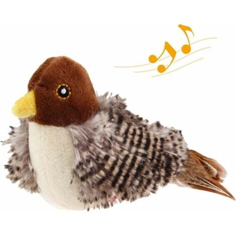 AlwaysH Cat Toys for Indoor Cats, Interactive Cat Toy with Real Electronic Bird Sound, Cat Feather Toys with Soft Plush to Relieve Boredom,40g