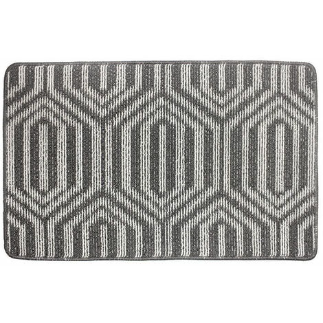 AlwaysH Color&Geometry Non-Slip Door Mat, 48 x 78 cm Soft Doormat Machine Washable Entrance Rug for Indoor, Outdoor, Living Room, Yard, Front Back Door - Gray