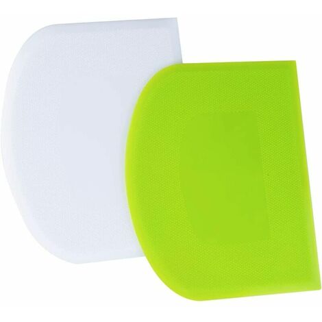 AlwaysH Corne Pâtisserie en Plastique 12x9,5cm Grattoir à Pâte pour Pâtisserie Crêpes - Vert + Blanc