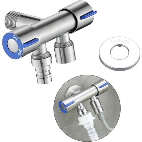 AlwaysH Diverter Valve Universal Brass Angle Valve 1/2" Control Shut Off Valve with Handle for Toilet Shower, Washing Machine