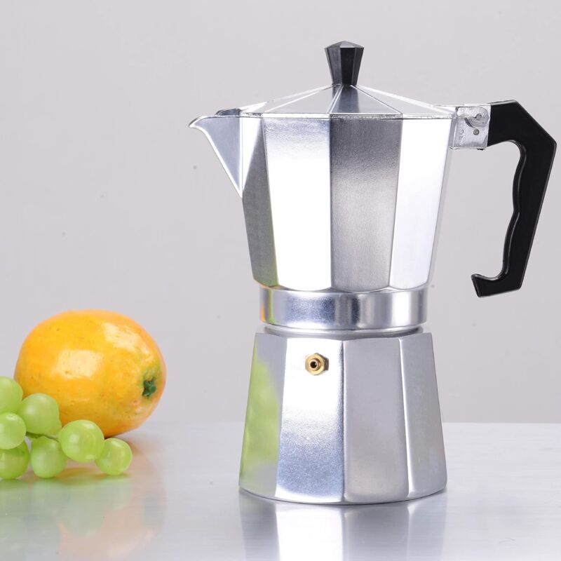 Alwaysh - Espresso maker, moka pot for 3 cups of coffee (150 ml), aluminum