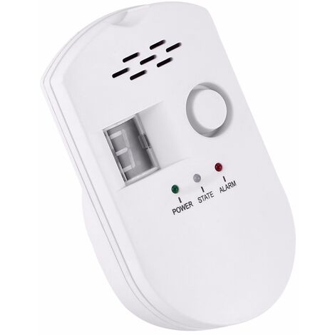 AlwaysH Gasdetektor, LPG/Erdgas/Kohlegas-Lecksucher, Plug-in-Sensormonitor mit akustischem Alarm und LED-Digitalanzeige, brennbares Methan, Propan