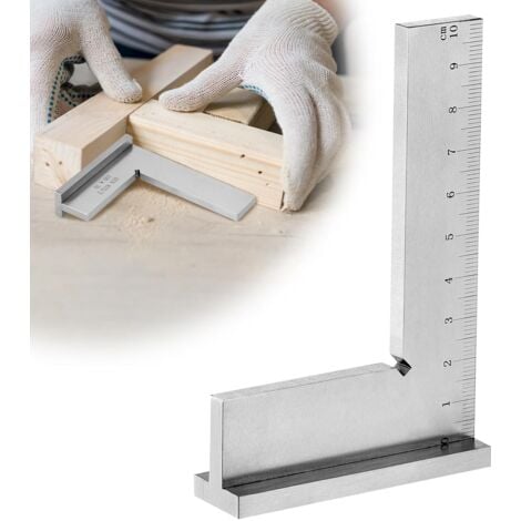 AlwaysH Hat Square, Precision Carpenter's Square Right Angle Blocks, Solid Carbon Steel Engineering Tools Carpenter's Square, 90 Degree Combination Square with Base