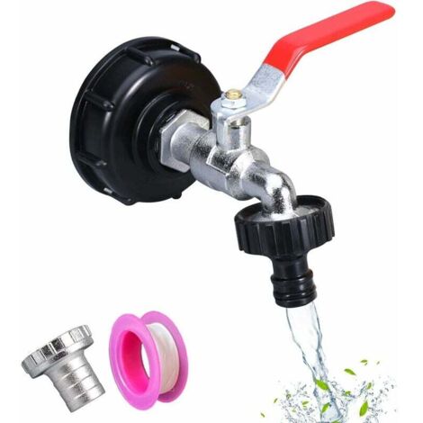 AlwaysH IBC tank connector with 3/4 thread - Faucet for 1000L tank, rainwater catcher, valve outlet connection and garden hose connections
