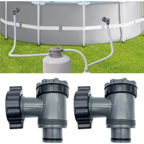 AlwaysH Inlet/Outlet Valve for Compatible with Coleman, Intex, Bestway, Above Ground Pool Filter Pump, Pool Pump Replacement Parts, for 1-1/2 Inch Hose (B, 2 Pack)