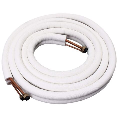 AlwaysH Insulated Copper Pipe 1/4'' 3/8'' Air Conditioner Hoses Fittings Pair Coil Tube - 2M