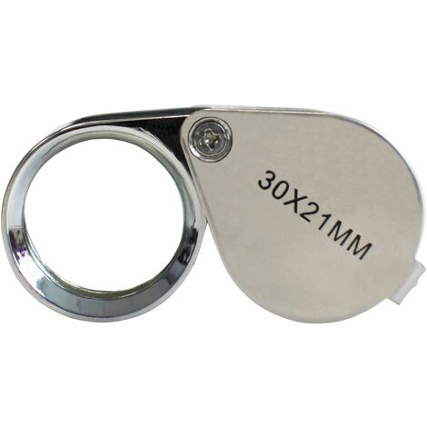 AlwaysH Jeweler Loupe - Magnifying Glass Magnifier 30 x 21 mm Jewelery Antiques Eyepiece Lens - 30x Pocket Magnifier - Folding Glass - Botanist Loupe