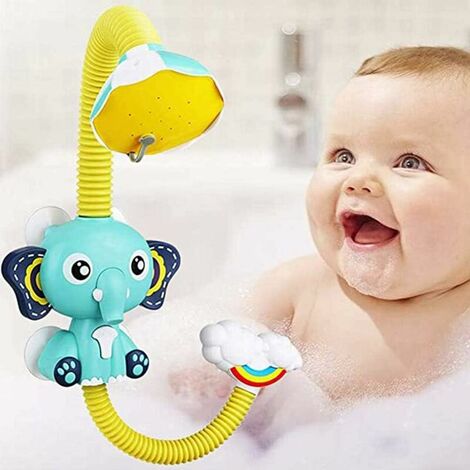 AlwaysH Jouet De Bain Bébé Douche Électrique - Douche De Bain Pour Enfants Douche Électrique Pain-Pluie Enfants Heure De Bain Jeune Jeu Éléphant Animal Jouet 4 X 1.5V Aaa Requis (À L'Exclusion)