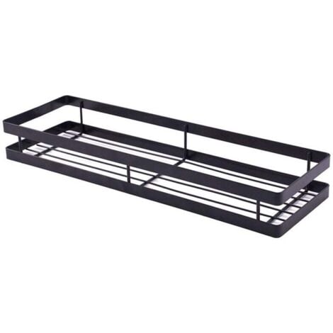 AlwaysH Kitchen Spice Rack, Wall Mounted Spice Rack, Space Saving Spice Rack, Ideal for Kitchen Storage and Organization, 40×12×5.5 cm, Black