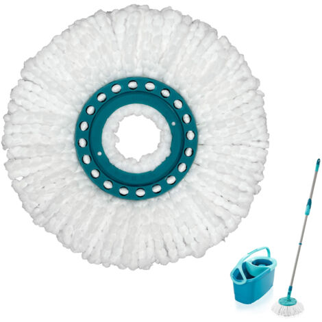 AlwaysH Leifheit Clean Twist Disc Mop Replacement Heads, Ideal for Tiles and Stone Floors, Water and Dirt Absorbent Microfiber, Replacement Mops, Easy to Change, Pack of 2