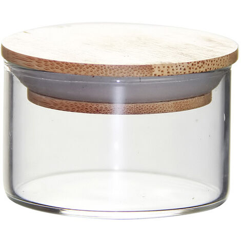 AlwaysH Lot de 10 Pot a Epices en Verre 40ml, Petits Bocaux Hermétique avec Couvercle en Bambou de Rangement