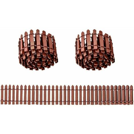 AlwaysH Mini Clôture de Jardin 3 Pièces Bordure Jardin Bois Clôtures de Jardin Miniatures Mini Cloture Bois Clôture Miniature Flexible Jardin Clôture Micro pour Paysage de Bricolage (Marron) 905cm,
