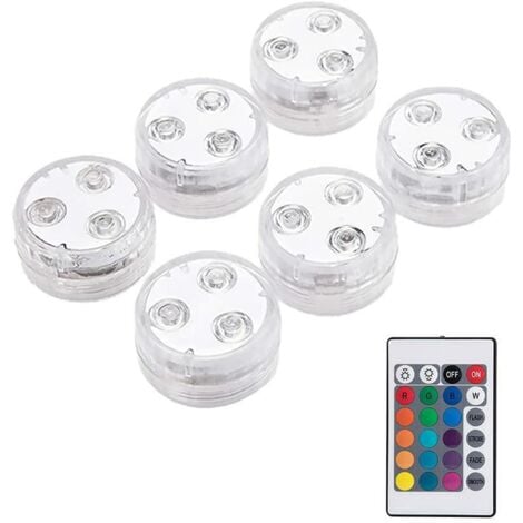 AlwaysH Mini Led Battery Operated, Led Tea Light Candle with Remote Control - Mini Submersible Led Lights Decoration for Pool Pond Aquarium Vase Halloween Christmas Decoration