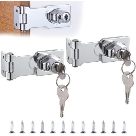 AlwaysH Padlock Locking Hasp 2 Pairs Zinc Alloy Locking Hasps, Hasp Lock, Zinc Alloy Hasp Lock for Locking Shed Doors Cabinets Boxes