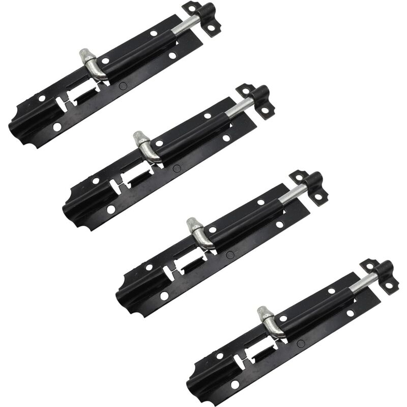 Pieces Sliding Bolt Door Latch, Stainless Steel Slide Lock, Black Slide Lock for, Suitable for Courtyards, Windows, (Black) - Alwaysh