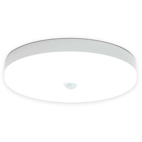 AlwaysH Plafonnier LED Detecteur de Mouvement 9W Blanc Froid IP56 Étanche Rond Lampe Plafond LED pour Exterieur Intérieur Escalier Salle de Bains Garage Couloir