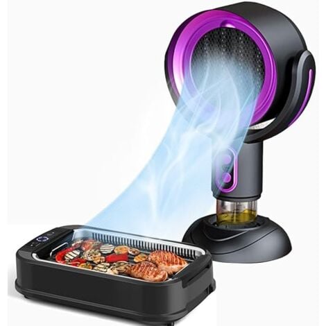 AlwaysH Portable Range Hood, Mini Extractor Hood and Purifier, Negative Ion Desktop Range Hood for Dormitory, Camping, Indoor Barbecue, Fondue