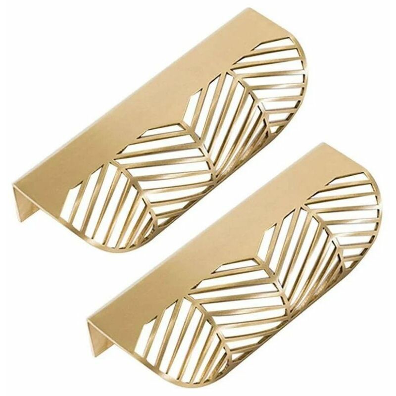 Solartronics - Promotion Feuille Forme tiroir Poignée en laiton Meubles Porte Bouton Pull Cabinet Armoire Poignée de porte ( 2PCS)
