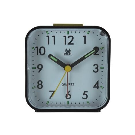 AlwaysH Quartz Alarm Clock,Alarm Clock Bedside Clock Non-Ticking Alarm Clock Travel Alarm Clock with Snooze Function Night Light Portable Alarm Clock Compact Size Battery Operated for Bedroom Living R