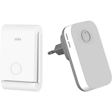 AlwaysH Self-generating wireless doorbell 200 meters Waterproof electronic chime, 1 ring receiver plug-in with 1 kinetic transmitter, 38 melodies with 4 volume levels