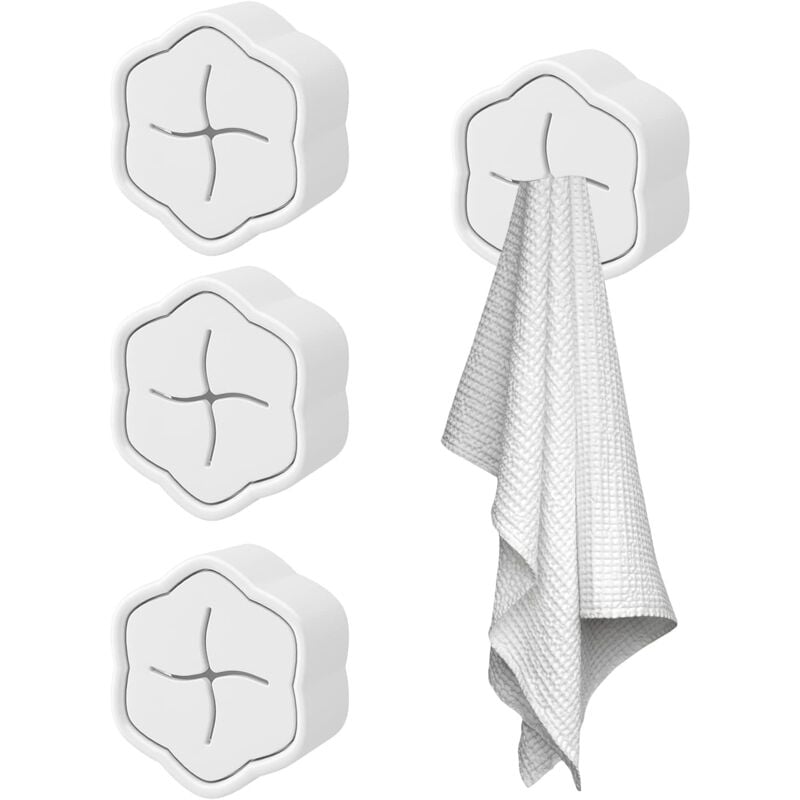 Set of 4 Tea Towel Holders No Drilling - Kitchen Towel Holder - abs Towel Hook - Simple and Elegant Design - Alwaysh