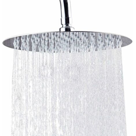 AlwaysH Shower Head,10 Inch Stainless Steel Round Shower Head 304.25cm Ultra-Thin High Pressure Rain Spray Shower Head Anti-Scale Hand Shower,Chrome