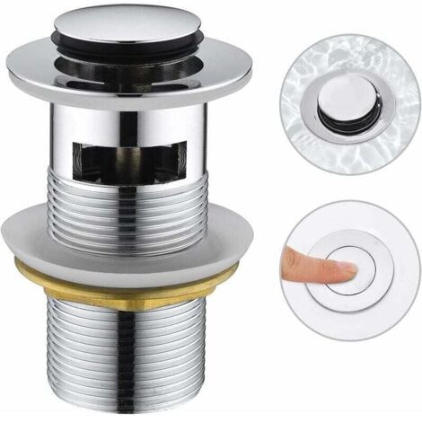 AlwaysH Sink Waste with Overflow, Pop-up Sink Waste, Universal Waste, Chrome