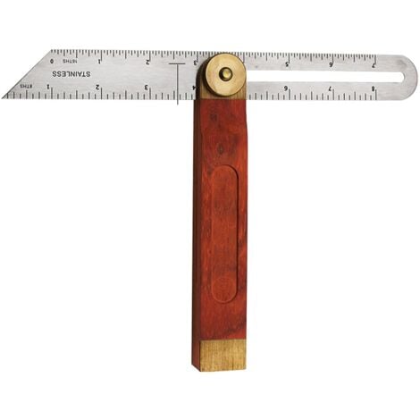 AlwaysH Sliding T-Angle Gauge, T-Angle Finder with Wooden Handle, Woodworking Measuring Ruler with Locking Mechanism and Dual Scale for Carpenter