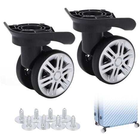 AlwaysH Soft Suitcase Casters, Suitcase Wheel, 1 Pair Luggage Replacement Wheels, Universal Suitcase Wheel, for Repalcement A19 Suitcase Mute Double Row Wheels