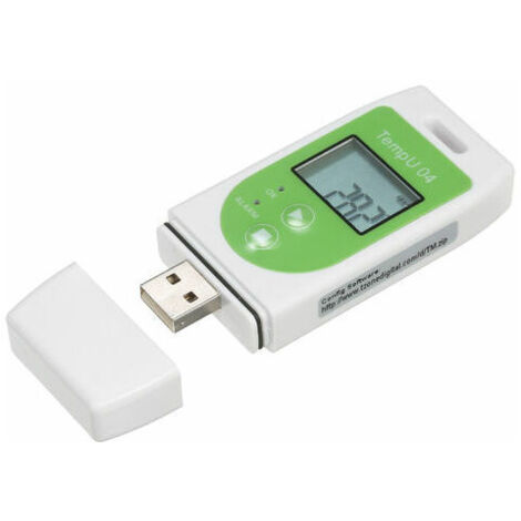 AlwaysH Thermometer Data Logger Multi-Use USB Temperature Logger Reusable Temperature Logger with 32,000 Recording Capacity, Green