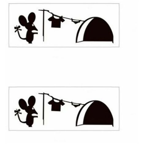 AlwaysH TRIOM Souris Trou Mur Art Autocollant Lavage Vinyle Decal Souris Maison Plinthe Drôle par Black Country Vinyls（2 pièces）