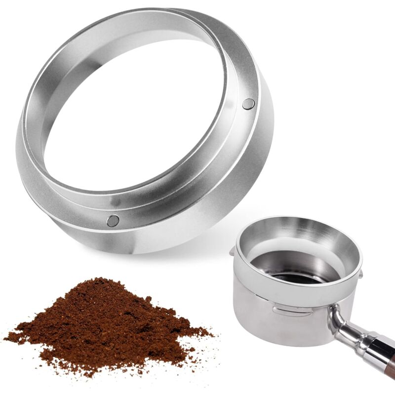 Universal Aluminum Dosing Ring 51mm Magnetic Coffee Dosing Ring Espresso Dosing Funnel Stainless Steel Coffee Machine Accessories for Cafe Shop Milk