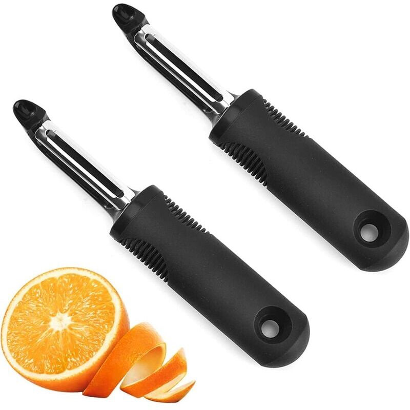 Ahlsen Vegetable Peeler, Peeler, Tomato Peeler, Sharp Stainless Steel Blade, Rotating Blade, with Digging Holes, Suitable for Peeling Fruits and