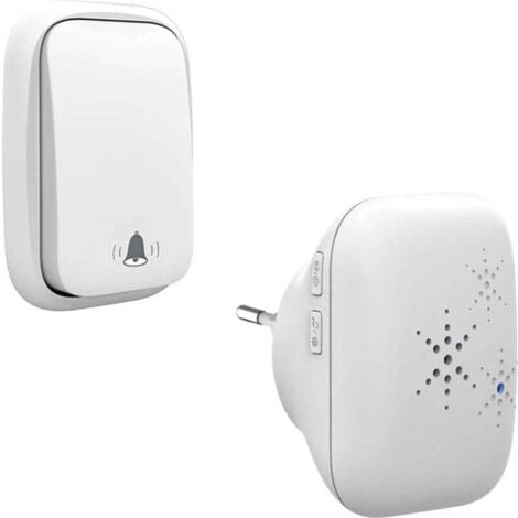 AlwaysH Wireless and Batteryless Doorbell Outdoor Waterproof IP 65 Snow Rain Humidity, White