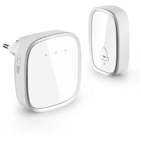 AlwaysH Wireless Doorbell Outdoor Waterproof IP44, Chime Kit with LED Flash, 1 Transmitter and 1 Receiver, 5 Volume Levels, 58 Melodies