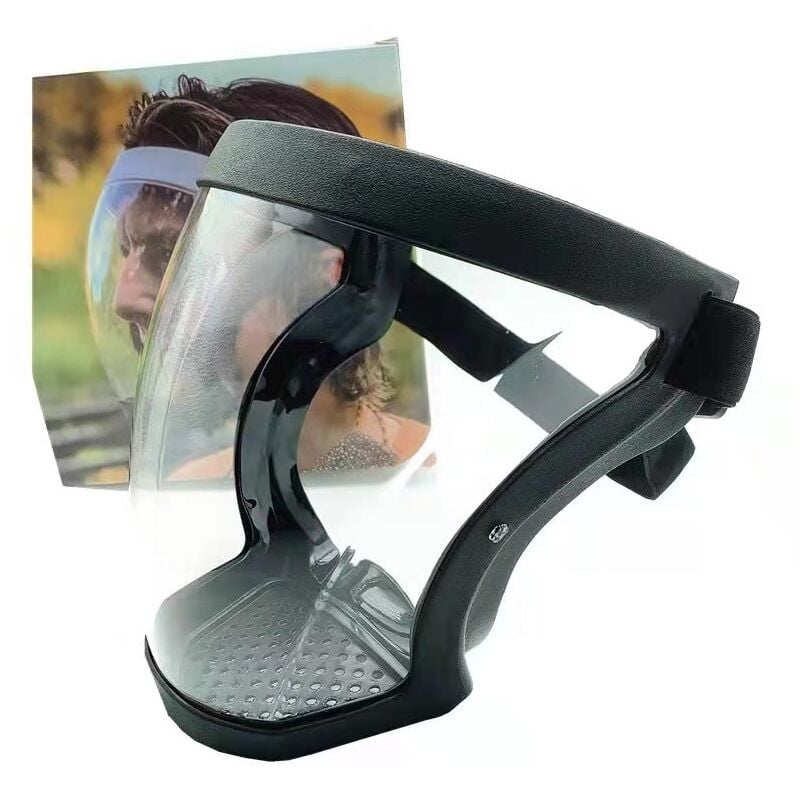Alwaysh - 1 x Super Protective Face Shield, Anti-Fog Mask, Adult Clear Face Shield, Plastic Face Shield (Black).