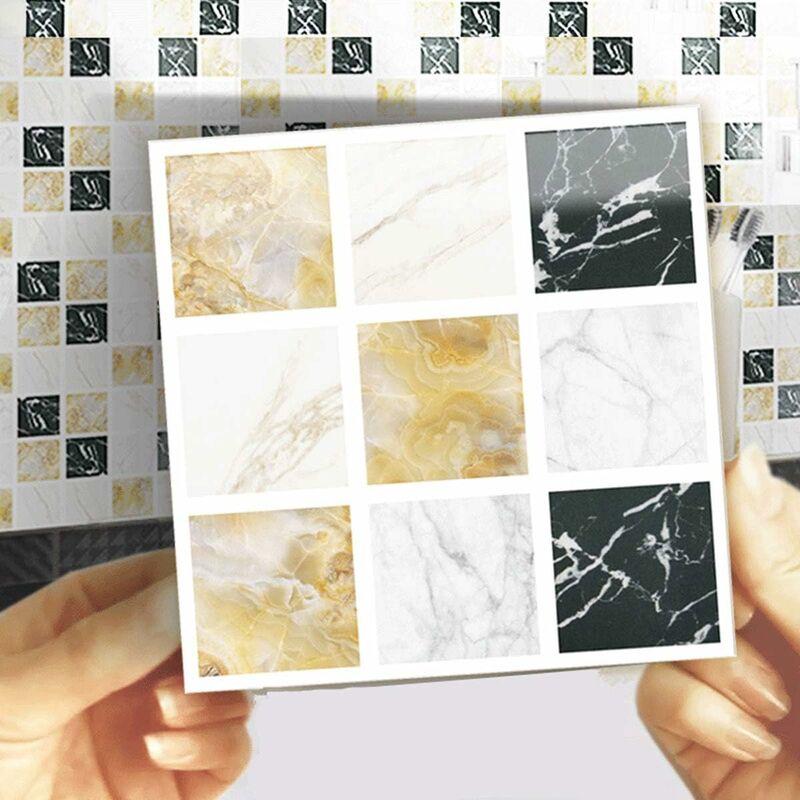 Alwaysh - 20pcs Wall Tile Stickers, 10x10cm Waterproof Self Adhesive Sticker, for Home Decor