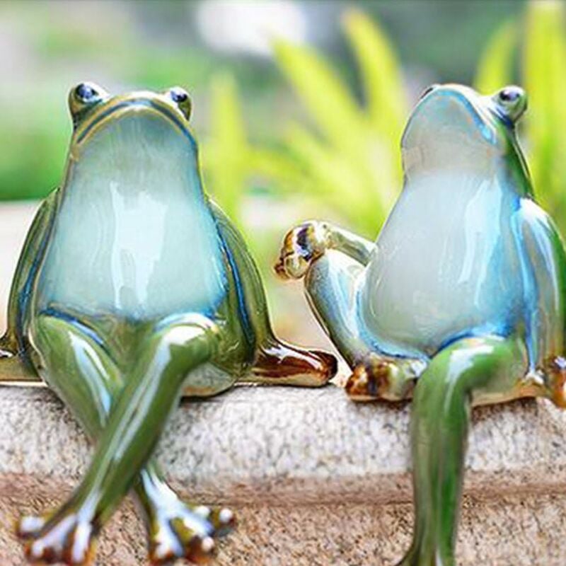 Ceramic garden sculptures and statues Frog couple Garden decoration - Alwaysh