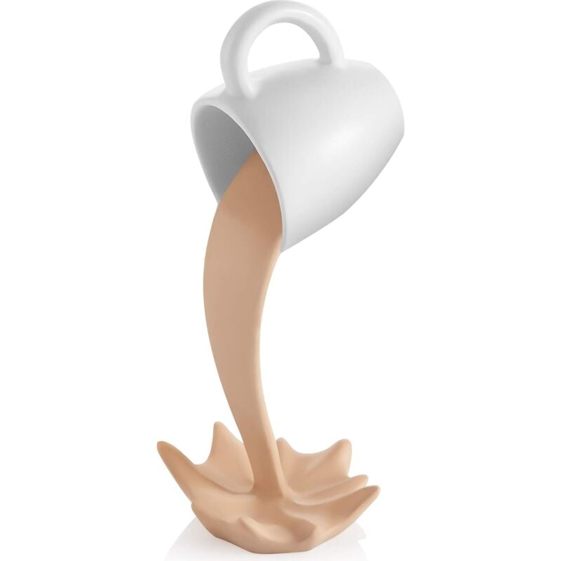 AlwaysHFloating Coffee Cup Sculpture Decoration Overturned Coffee Cup Sculpture Plastic Coffee Cups (Khaki)