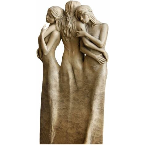 AlwaysHHand Painted Sculpted Figurine, Three Sisters Figurine by My Side Sister Sculpture Hand Painted Resin Statue Decoration for Desk Shelf Home Office Shop Sisters Gifts from Sister