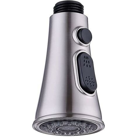 AlwaysHKitchen Faucets, Replacement Shower Head for Mixer Tap Shower Head 2 Jet Shower Head Chrome Kitchen Faucet