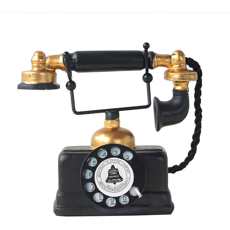 Alwaysh - Large Decorative Telephone Model Retro Creative Vintage Rotary Telephone Decor Statue Artist Antique Telephone Figurine Cafe Bar Window