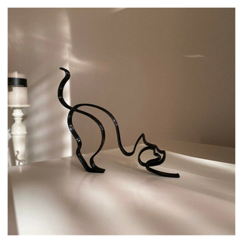 Modern abstract minimalism metal home art deco ornament statue(cat) - Alwaysh