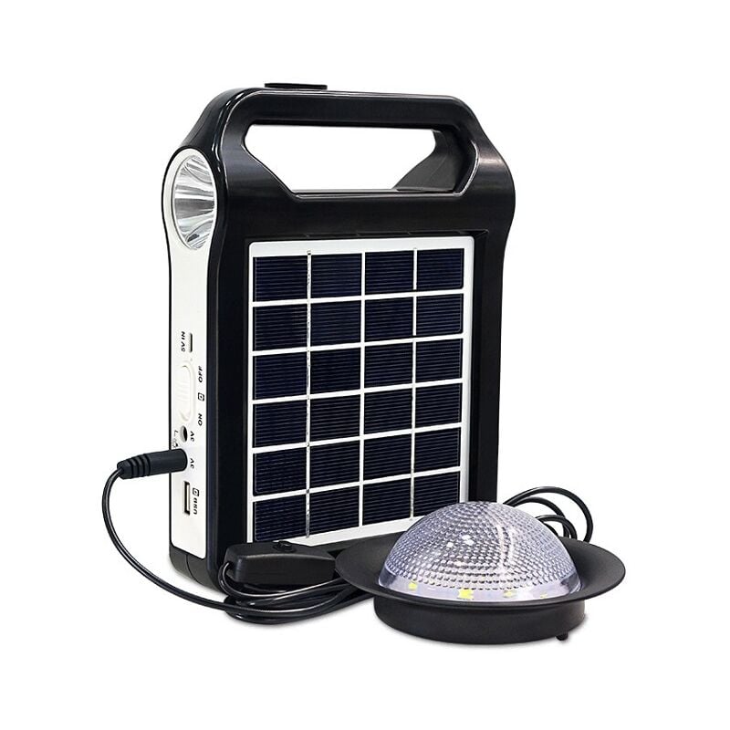 Alwaysh - Portable outdoor rechargeable solar generator power system with flashlight backup power supply for lighting camping