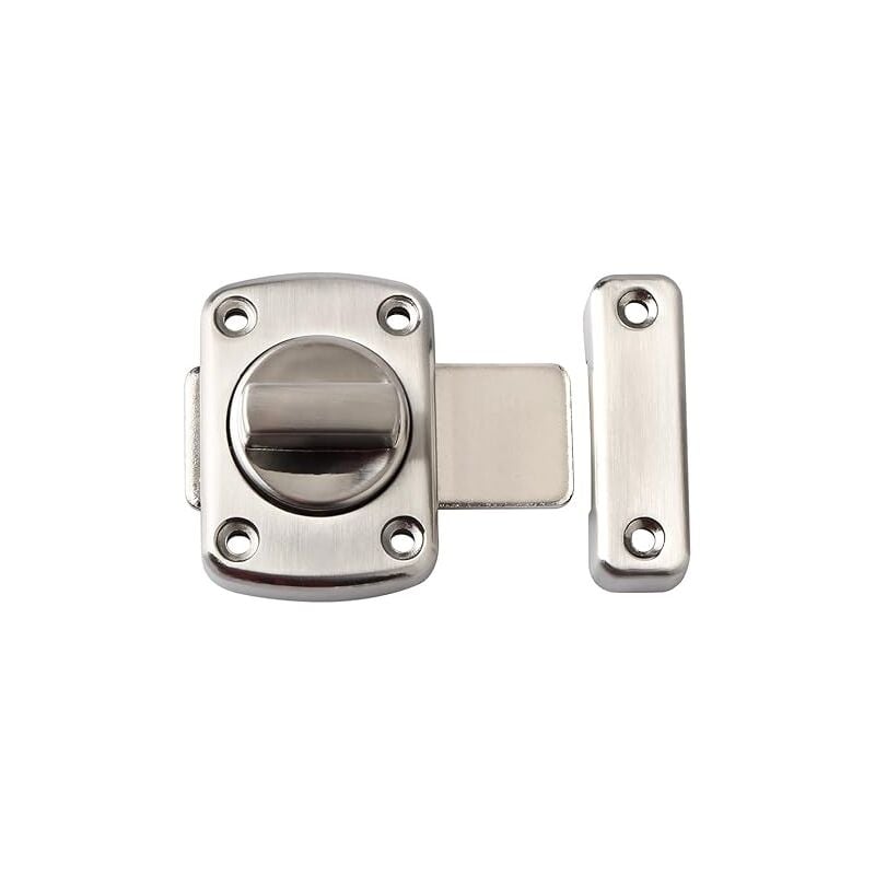 Security Door Slide Lock with Rotary Bolt Latch, Brushed Finish MS220U - Alwaysh