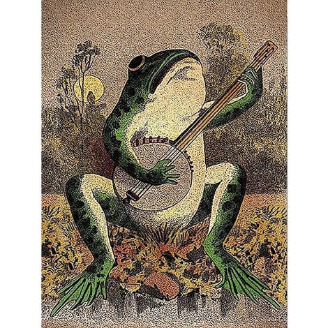 AlwaysHVintage Banjo Frog Art Poster Canvas Painting Creativity Poster and Print Wall Art Picture for Living Room Home Decoration