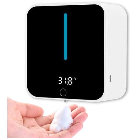 AlwaysHWall Mounted Automatic Soap Dispenser, Soap Dispenser LCD Screen Displaying Temperature