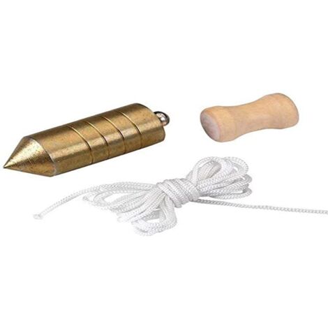 ALYCO 197936 - Plomada de acero cincado de 1000 gr nuez de madera y 5 m cuerda nylon